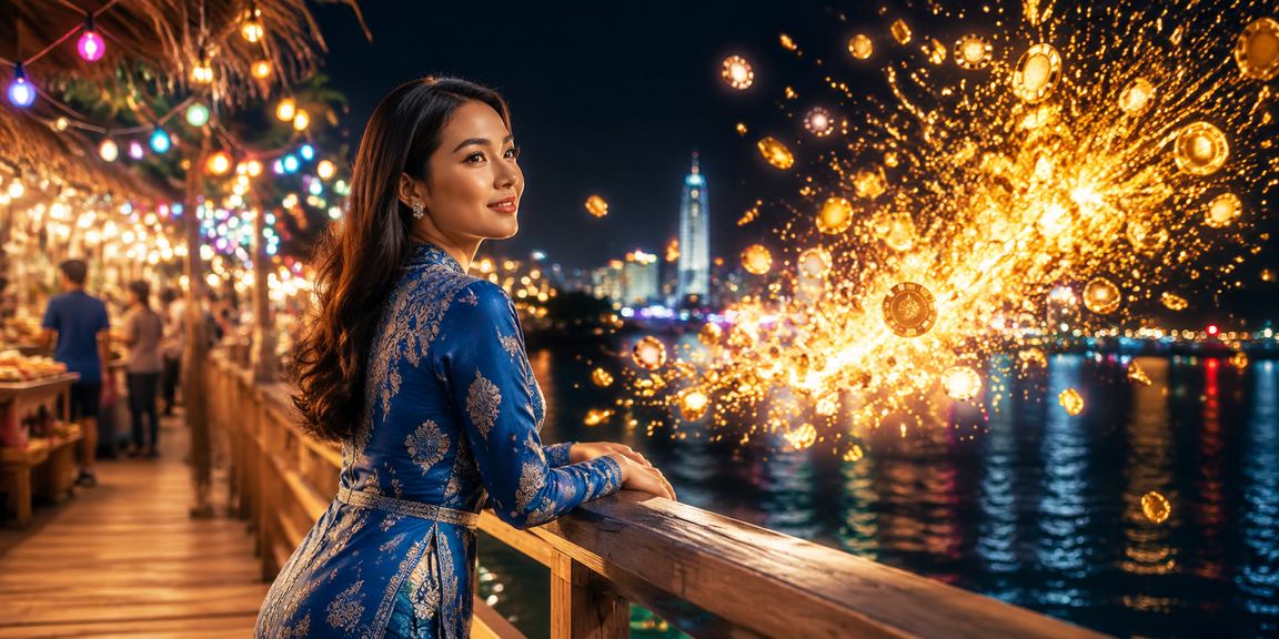Pemain dari Sabah menikmati pertaruhan dalam talian dengan pakaian tradisional baju kurung